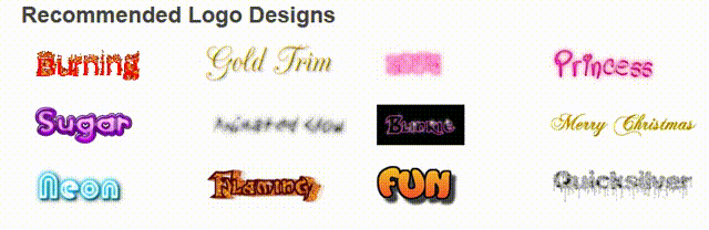 glitter text logos